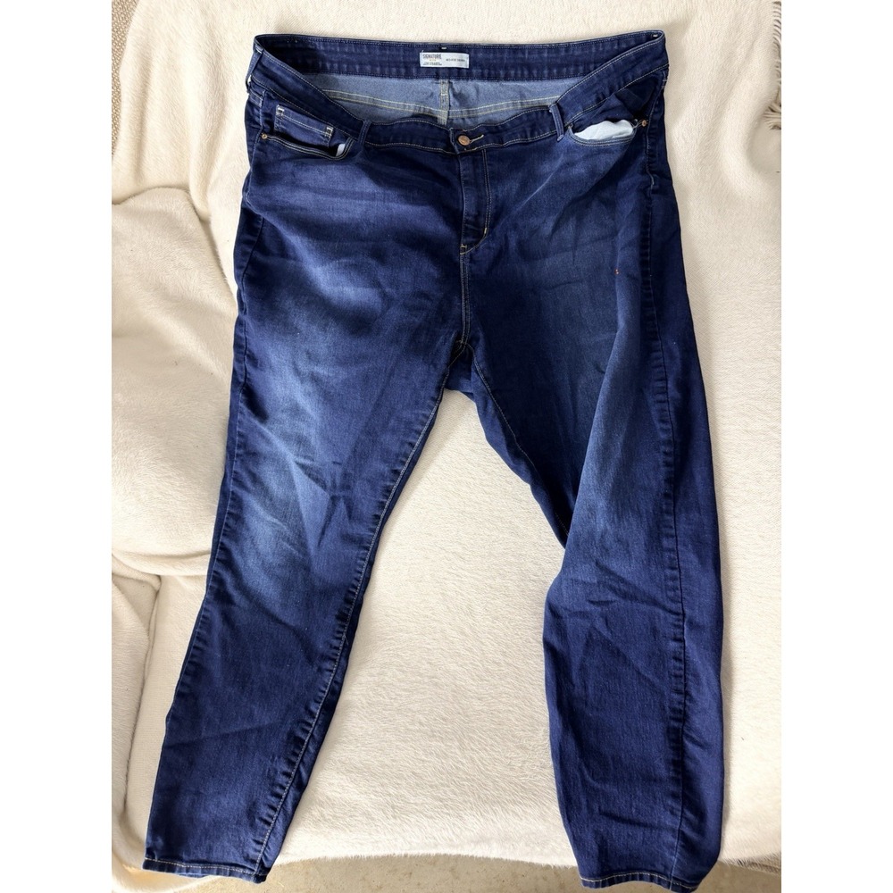 Signature Gold Levi Strauss Jeans Womens 24M W37 L30 Mid-Rise Skinny Dark Blue